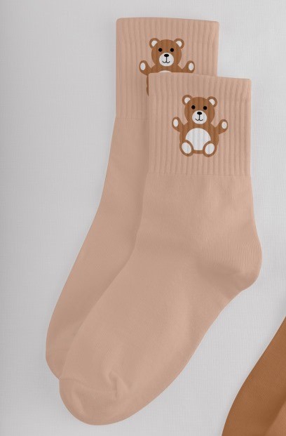 Носки женские "Bear", р. 35-40, коричневый 