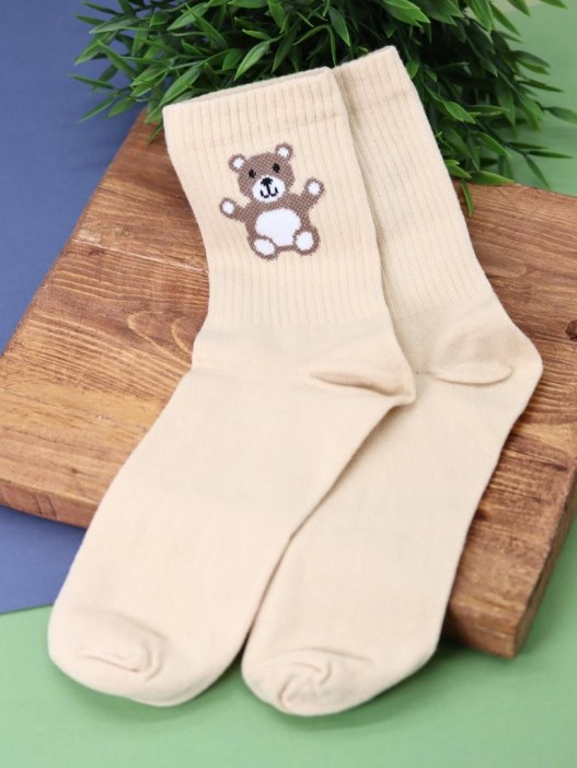 Носки женские "Bear", р. 35-40, коричневый 