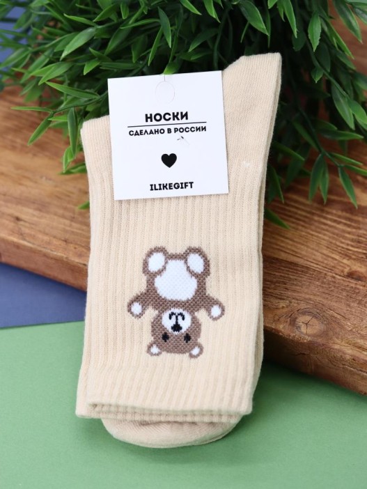 Носки женские "Bear", р. 35-40, коричневый 