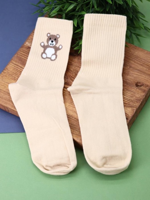 Носки женские "Bear", р. 35-40, коричневый 