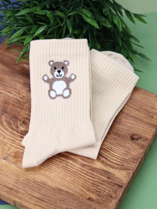 Носки женские "Bear", р. 35-40, коричневый 