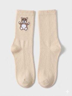 Носки женские "Медвежонок", р. 35-40, коричневые