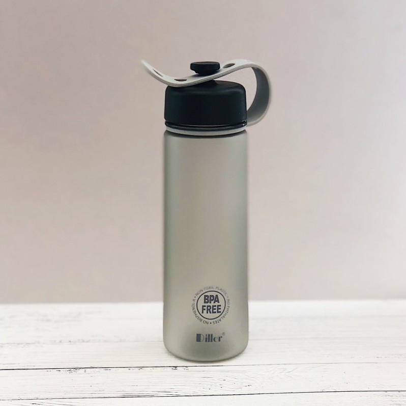 Бутылка спортивная матовая, black (600ml) 