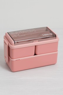 Ланчбокс "Big life", pink (ложка+вилка), 1400 мл