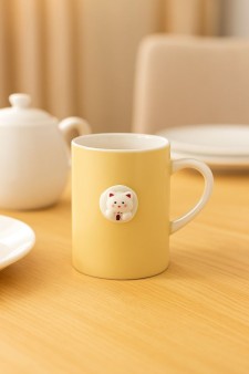 Кружка «Милая голова животного», жёлтая.