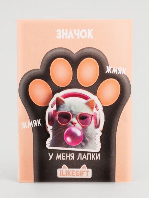 Значок ECO из дерева iLikeGift &quot;Котик в наушниках&quot; 