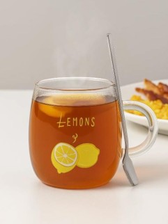Кружка стеклянная &quot;Half of the lemon&quot;, yellow (470 мл)