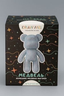 Алмазная мозаика на фигурке Draw Me! "Синий мишка", (14*9.5*23 см)