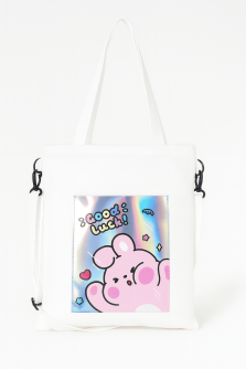 Сумка шоппер "Pink hare", white