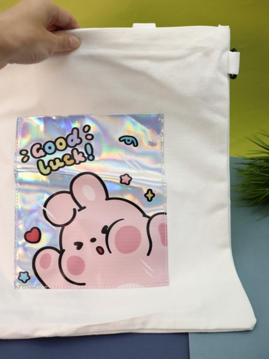 Сумка шоппер &quot;Pink hare&quot;, white 