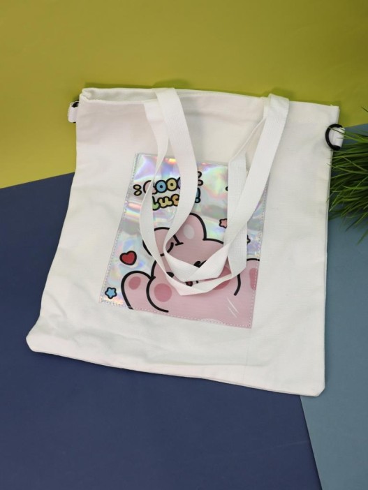 Сумка шоппер &quot;Pink hare&quot;, white 