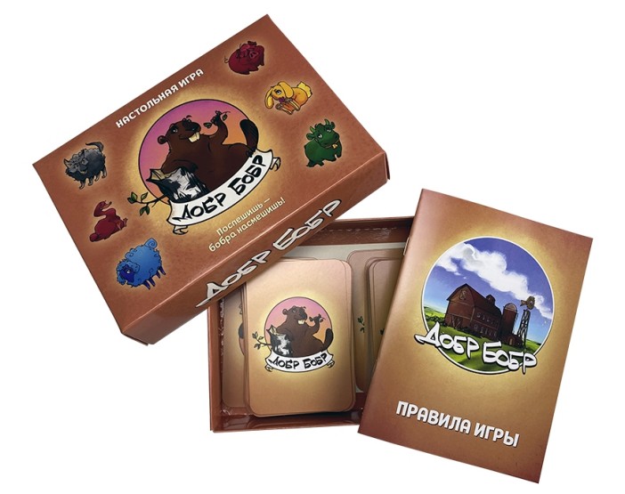 Игра настольная "Добр Бобр", с карточками 