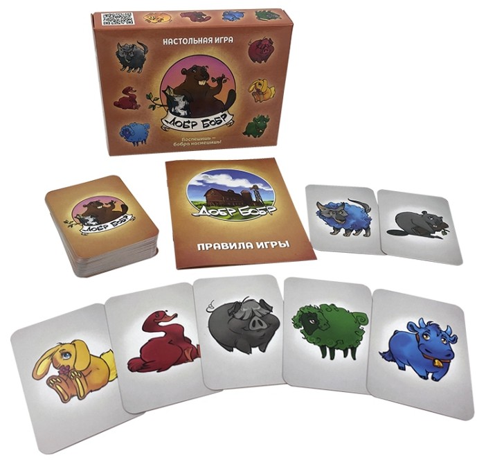 Игра настольная "Добр Бобр", с карточками 