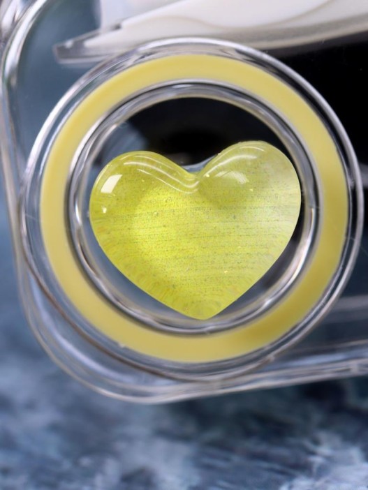 Контейнер для линз «Circle hearts», yellow 