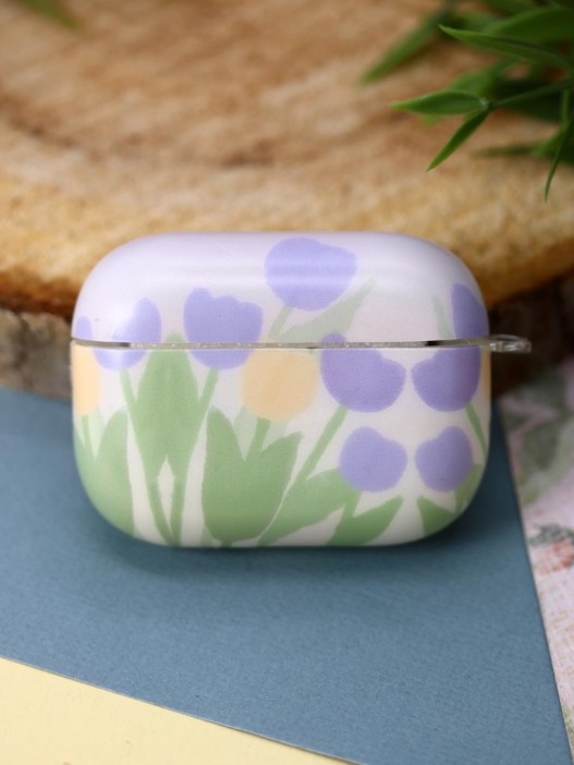 Чехол для AirPods Pro &quot;Flower mix&quot;, yellow-purple 