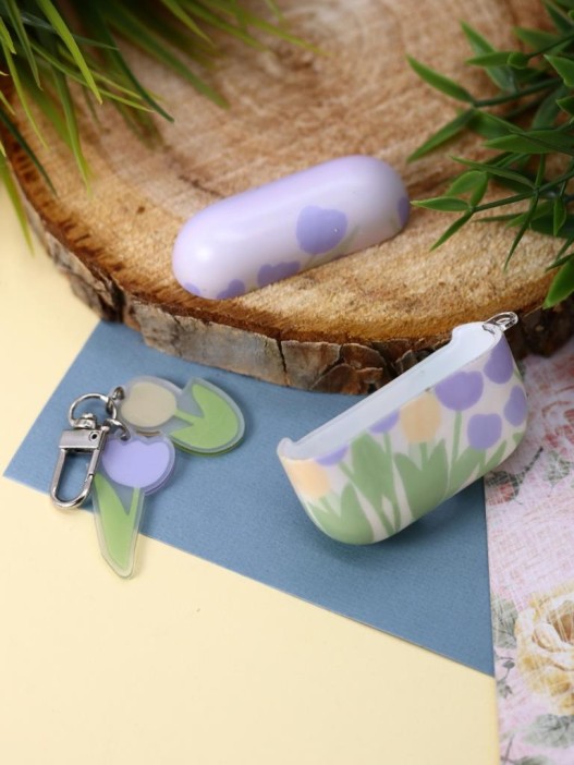 Чехол для AirPods Pro &quot;Flower mix&quot;, yellow-purple 