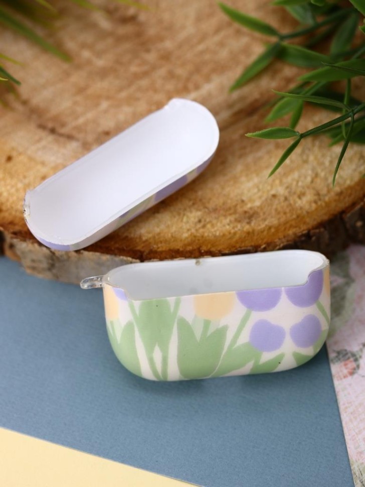 Чехол для AirPods Pro "Flower mix", yellow-purple
