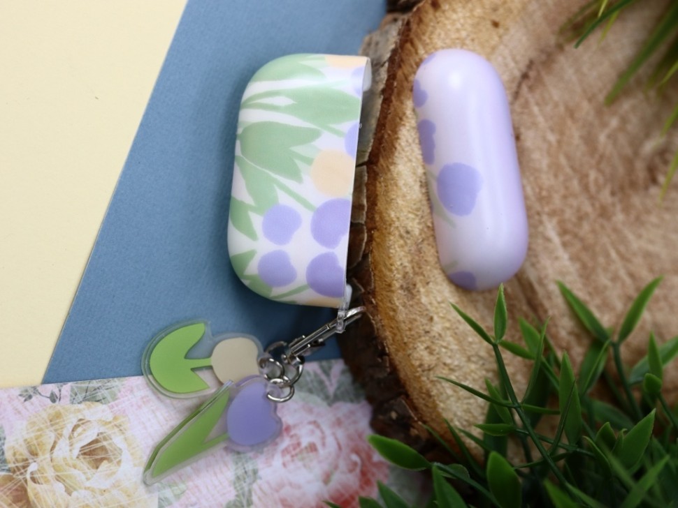 Чехол для AirPods Pro "Flower mix", yellow-purple