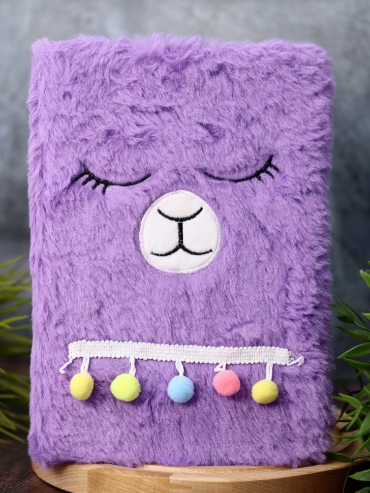 Блокнот плюшевый "Lama", dark purple