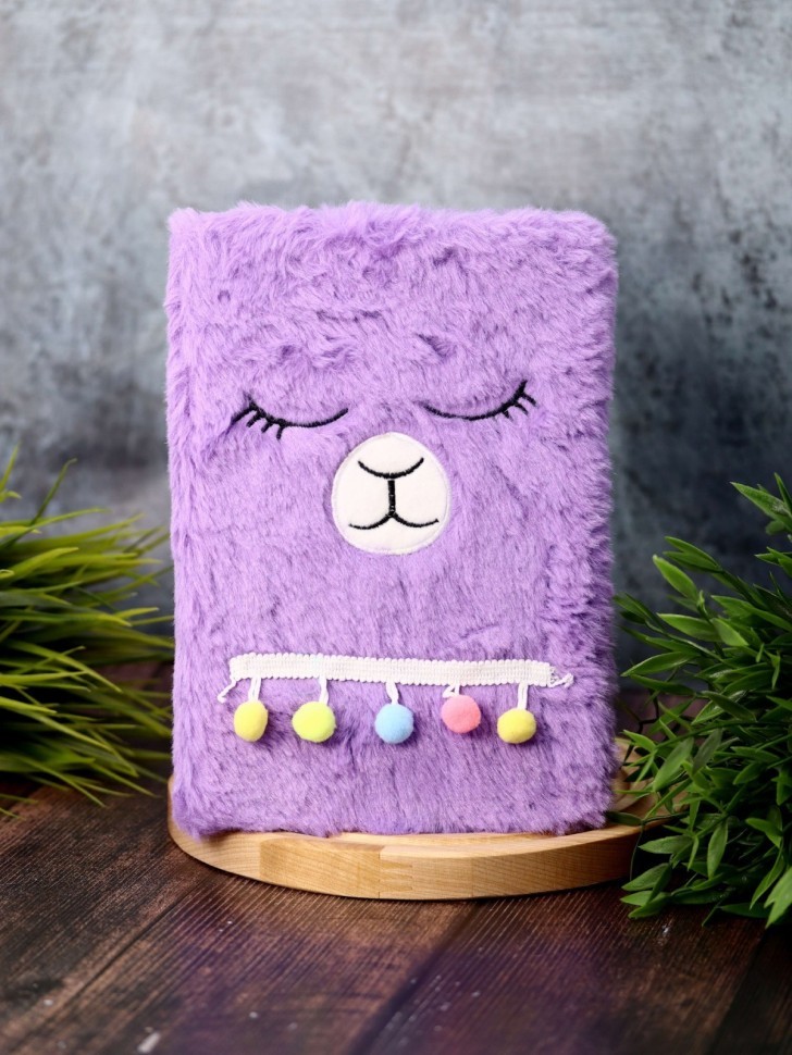 Блокнот плюшевый "Lama", dark purple