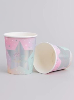 Набор бумажных стаканов 6 шт. "Magical birthday party", (9,5 см)