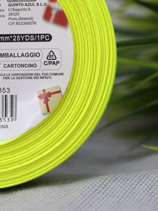 Лента для декора и подарков &quot;Ribbon of Joy&quot;, neon light green (1 см*1 м) 