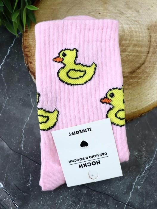 Носки женские "Very cute ducks", р. 35-40, розовый 