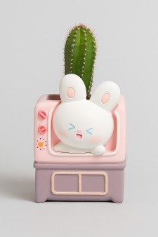 Подставка для канцелярских принадлежностей "TV bunny", pink, 11 см