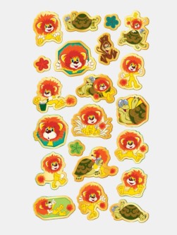 Объемные наклейки "Львенок и черепаха" (11x22.5см)