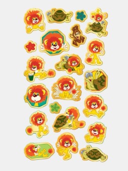 Объемные наклейки "Львенок и черепаха" (11x22.5см)