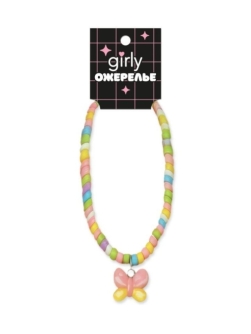 Ожерелье GIRLY "Бабочка", розовое