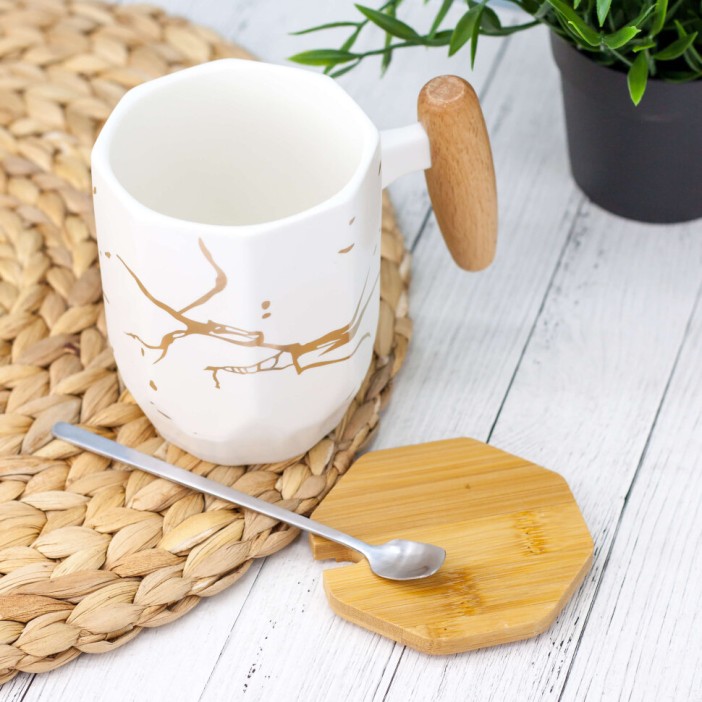 Кружка "Marble wood", white (420ml) 