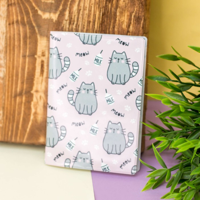 ОБЛОЖКА ДЛЯ ПАСПОРТА &quot;Meow&quot;, плотность 600 мкм 