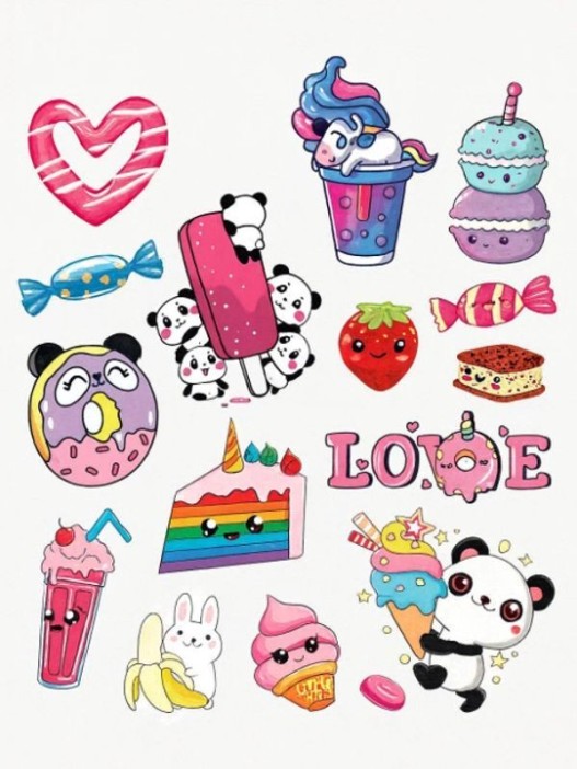 Наклейки - татуировки "Вкусняшки", 3 листа 