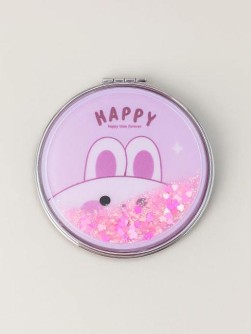 Зеркало-шейкер раскладное "Friend bunny", pink (7*7 см)