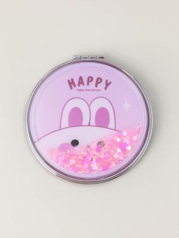 Зеркало-шейкер раскладное "Friend bunny", pink (7*7 см)