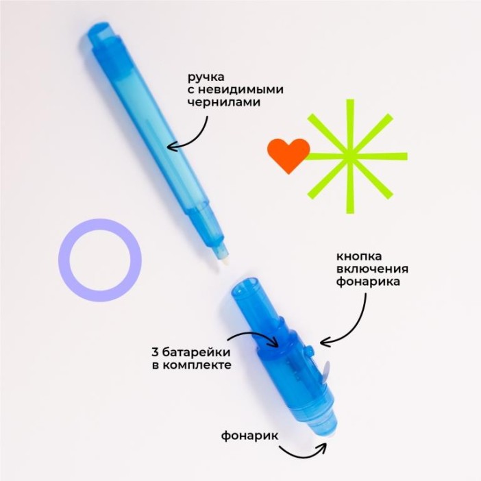 Ручка с невидимыми чернилами "Шпион", синяя 