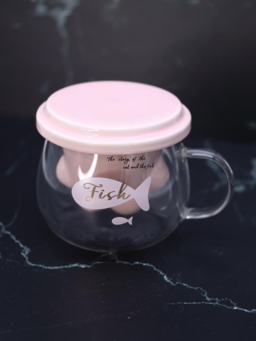 Кружка для заваривания «Catsand fish», pink (400 ml) 