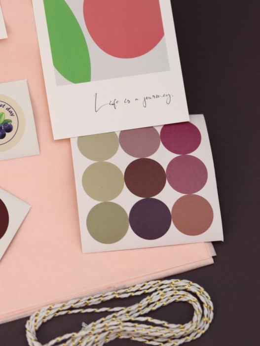 Упаковочный набор д/подарков (2 листа+лента+открытка+5 наклеек) &quot;Coral harmony&quot;, 50x70см 