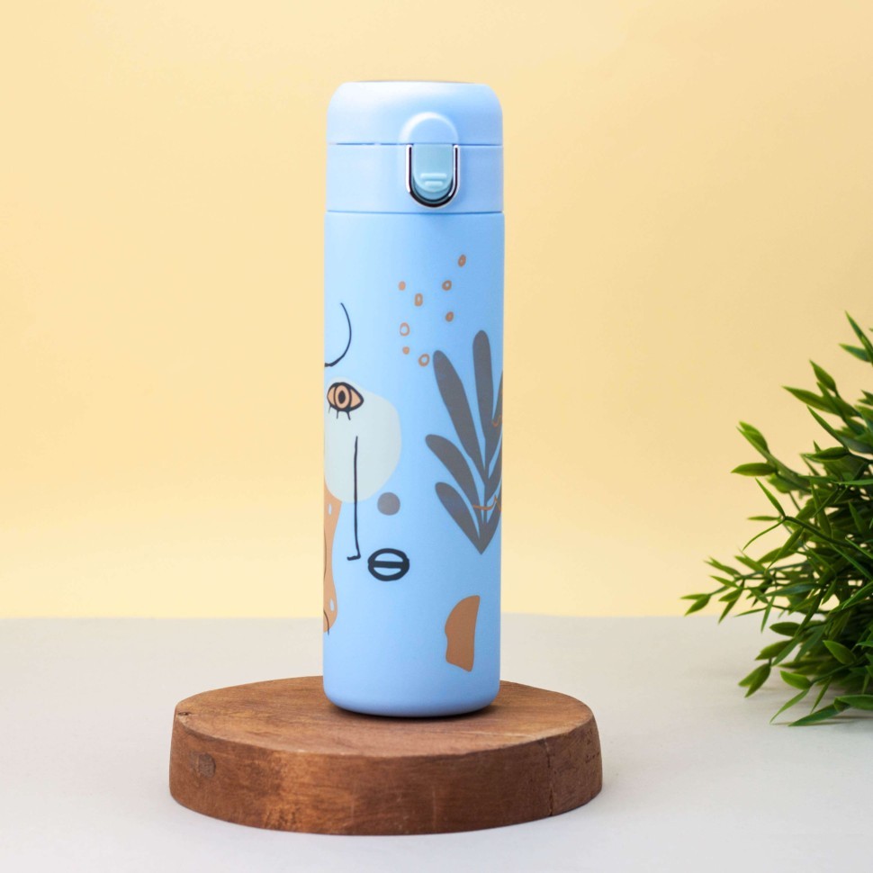 Термос "Leaves", light blue  (450 ml)
