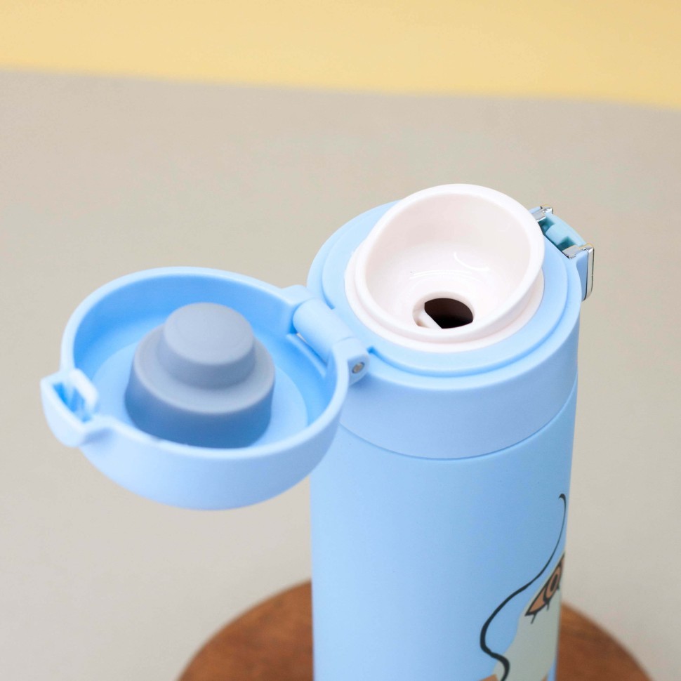 Термос "Leaves", light blue  (450 ml)