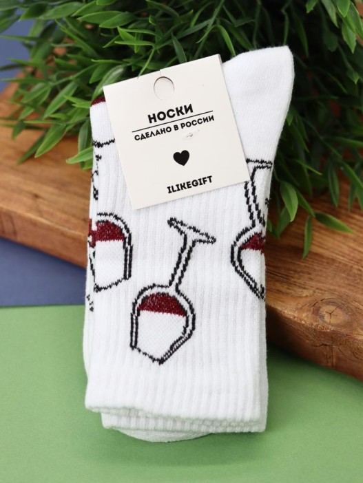 Носки женские "Wine", р. 35-40, белый 