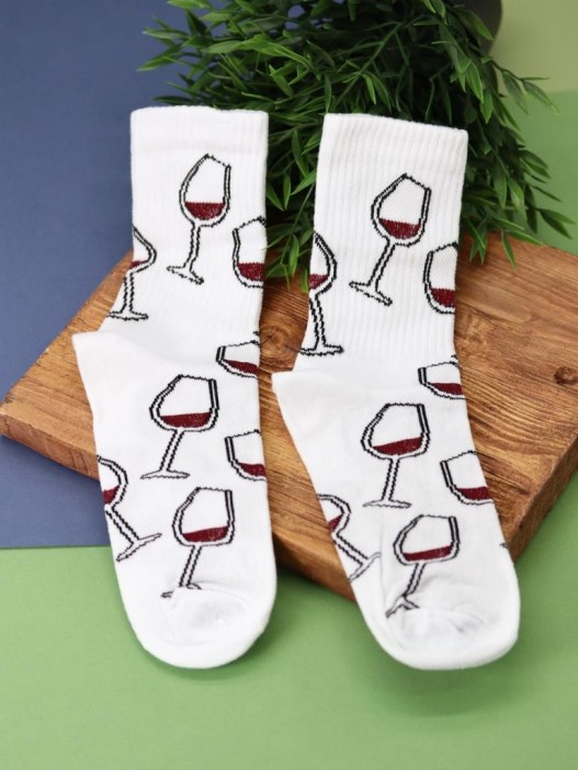 Носки женские "Wine", р. 35-40, белый 