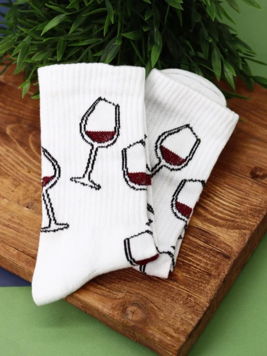 Носки женские "Wine", р. 35-40, белый 