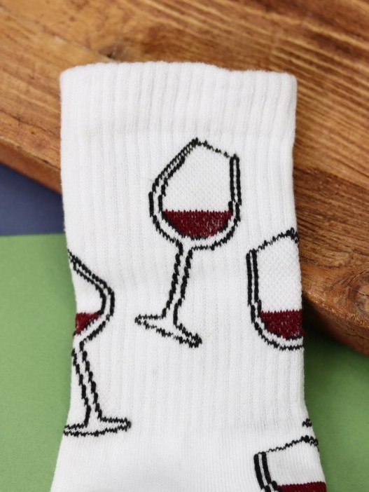Носки женские "Wine", р. 35-40, белый 