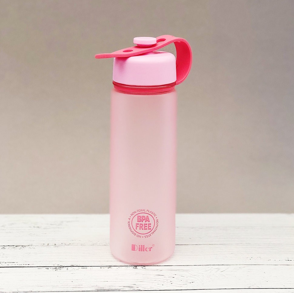 D06 Бутылка спортивная матовая, pink (600ml)