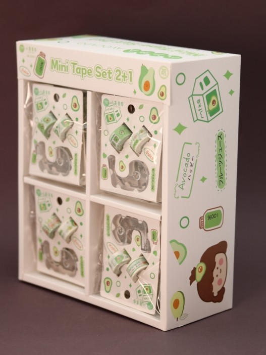 Набор декоративного скотча 2 шт. + диспенсер "Avomilk" (1.2см*3м) 