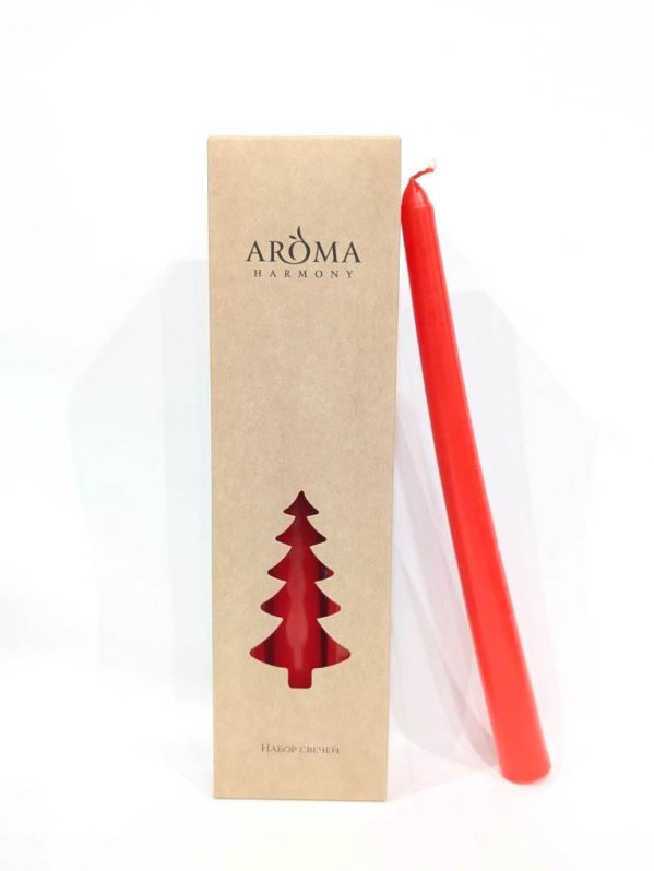 Набор античных свечей "Новогодние" 6 шт, красные 