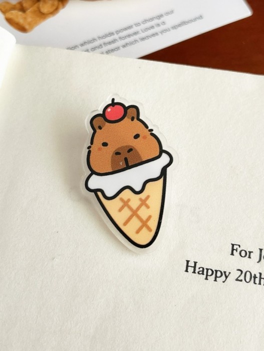 Значок акриловый iLikeGift &quot;Capybara - ice cream&quot; 