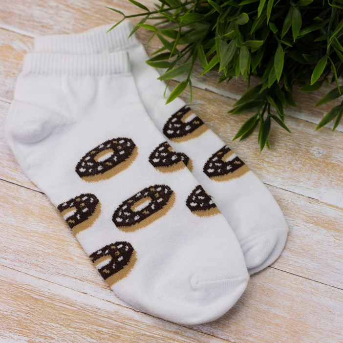 Носки женские "Donuts black", белый, р. 35-40 